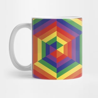 Split Rainbow Hex Mug